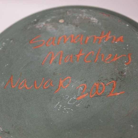 Navajo Red Clay Pottery Vase signed Samantha Matchers 2002 - Picture 5 of 5